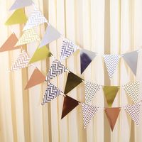 Bronzing Pennant String Flag Paper Wedding Layout Decoration Birthday Party Holiday Party Flag Pull Banner main image 1