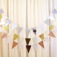 Bronzing Pennant String Flag Paper Wedding Layout Decoration Birthday Party Holiday Party Flag Pull Banner main image 3
