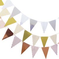 Bronzing Pennant String Flag Paper Wedding Layout Decoration Birthday Party Holiday Party Flag Pull Banner main image 6