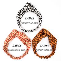 New Leopard Print Women Face Wash Street Exaggerated Fabric Headband Wholesale main image 3