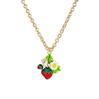 Simple Fashion  Rhinestone Alloy Fruit Christmas Series Necklace sku image 6