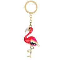 Creative Cute Fresh Diamond Alloy  Cartoon Butterfly Flamingo Animal Key Chain sku image 18