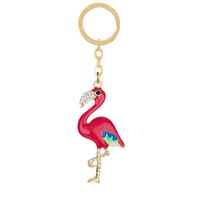 Creative Cute Fresh Diamond Alloy  Cartoon Butterfly Flamingo Animal Key Chain sku image 19
