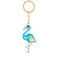 Creative Cute Fresh Diamond Alloy  Cartoon Butterfly Flamingo Animal Key Chain sku image 20
