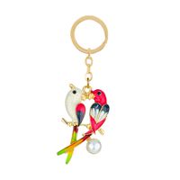 Creative Cute Fresh Diamond Alloy  Cartoon Butterfly Flamingo Animal Key Chain sku image 12