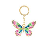 Creative Cute Fresh Diamond Alloy  Cartoon Butterfly Flamingo Animal Key Chain sku image 21