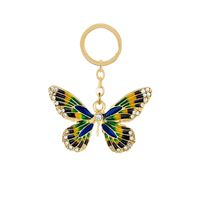 Creative Cute Fresh Diamond Alloy  Cartoon Butterfly Flamingo Animal Key Chain sku image 23