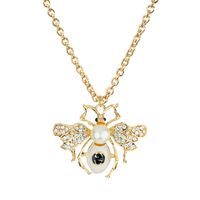 New Simple Animal Pendant Diamond Alloy Butterfly Bee Necklace sku image 25