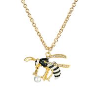 New Simple Animal Pendant Diamond Alloy Butterfly Bee Necklace sku image 17