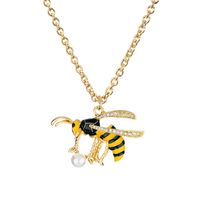 New Simple Animal Pendant Diamond Alloy Butterfly Bee Necklace sku image 18