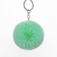 Fashion 8cm Rex Rabbit Hair Ball Faux Fur Short Hair Bag Keychain Pendant Wholesale sku image 13
