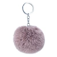Fashion 8cm Rex Rabbit Hair Ball Faux Fur Short Hair Bag Keychain Pendant Wholesale sku image 16