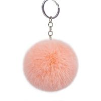 Fashion 8cm Rex Rabbit Hair Ball Faux Fur Short Hair Bag Keychain Pendant Wholesale sku image 17
