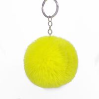 Fashion 8cm Rex Rabbit Hair Ball Faux Fur Short Hair Bag Keychain Pendant Wholesale sku image 9