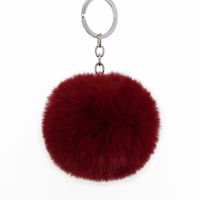Fashion 8cm Rex Rabbit Hair Ball Faux Fur Short Hair Bag Keychain Pendant Wholesale sku image 20