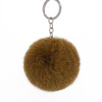 Fashion 8cm Rex Rabbit Hair Ball Faux Fur Short Hair Bag Keychain Pendant Wholesale sku image 21