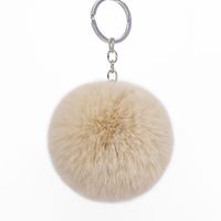 Fashion 8cm Rex Rabbit Hair Ball Faux Fur Short Hair Bag Keychain Pendant Wholesale sku image 22