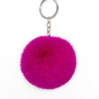 Fashion 8cm Rex Rabbit Hair Ball Faux Fur Short Hair Bag Keychain Pendant Wholesale sku image 23
