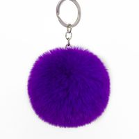 Fashion 8cm Rex Rabbit Hair Ball Faux Fur Short Hair Bag Keychain Pendant Wholesale sku image 12