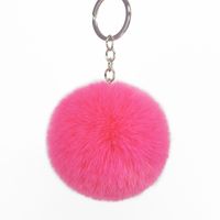 Fashion 8cm Rex Rabbit Hair Ball Faux Fur Short Hair Bag Keychain Pendant Wholesale sku image 26