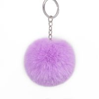 Fashion 8cm Rex Rabbit Hair Ball Faux Fur Short Hair Bag Keychain Pendant Wholesale sku image 27