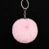 Fashion 8cm Rex Rabbit Hair Ball Faux Fur Short Hair Bag Keychain Pendant Wholesale sku image 11
