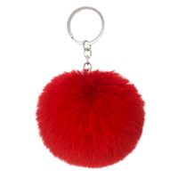 Fashion 8cm Rex Rabbit Hair Ball Faux Fur Short Hair Bag Keychain Pendant Wholesale sku image 28