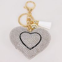 Neue Koreanische Samt Diamant Liebe Quaste Tasche Auto Ornament Pfirsich Herz Schlüsselbund sku image 9