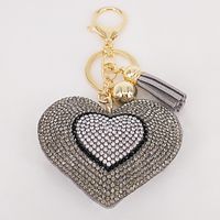 Neue Koreanische Samt Diamant Liebe Quaste Tasche Auto Ornament Pfirsich Herz Schlüsselbund sku image 8