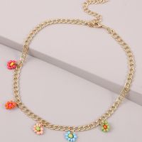 Böhmische Handgewebte Blume Reisperle Farbe Perlen Anhänger Halskette sku image 1