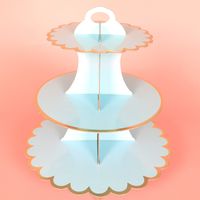 Disposable Multi-layer Paper Cake Stand Birthday Party Supplies Three-layer Hot Stamping Dessert Table Cake Decoration sku image 2