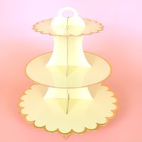 Disposable Multi-layer Paper Cake Stand Birthday Party Supplies Three-layer Hot Stamping Dessert Table Cake Decoration sku image 3