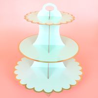 Disposable Multi-layer Paper Cake Stand Birthday Party Supplies Three-layer Hot Stamping Dessert Table Cake Decoration sku image 4