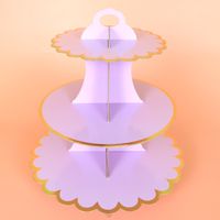 Disposable Multi-layer Paper Cake Stand Birthday Party Supplies Three-layer Hot Stamping Dessert Table Cake Decoration sku image 5