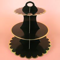 Disposable Multi-layer Paper Cake Stand Birthday Party Supplies Three-layer Hot Stamping Dessert Table Cake Decoration sku image 6