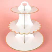 Disposable Multi-layer Paper Cake Stand Birthday Party Supplies Three-layer Hot Stamping Dessert Table Cake Decoration sku image 13