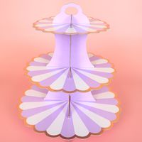 Disposable Multi-layer Paper Cake Stand Birthday Party Supplies Three-layer Hot Stamping Dessert Table Cake Decoration sku image 11