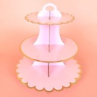 Disposable Multi-layer Paper Cake Stand Birthday Party Supplies Three-layer Hot Stamping Dessert Table Cake Decoration sku image 1