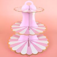 Disposable Multi-layer Paper Cake Stand Birthday Party Supplies Three-layer Hot Stamping Dessert Table Cake Decoration sku image 7