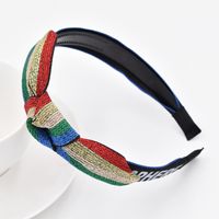 New Style Toothed Non-slip Sports Letter Cross Knotted Headband Wholesale sku image 2