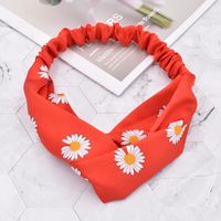 New Korean Small Daisy Headband Silk Flower Cross Women's Headband Hair Accessories sku image 1