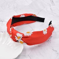 New Small Daisy Hair Band Fabric Flower Wide-sided Knotted Headband Wholesale sku image 3