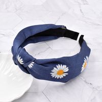 New Small Daisy Hair Band Fabric Flower Wide-sided Knotted Headband Wholesale sku image 7