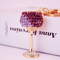 Diamond Crystal Wine Glass Car Keychain sku image 5