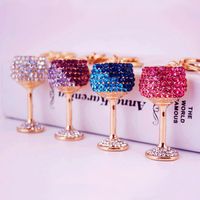 Diamond Crystal Wine Glass Car Keychain sku image 1