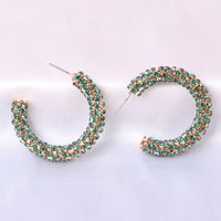 Fashion C Shape Diamond Alloy Earrings Ear Studs main image 5