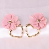 Fashion Exaggerated Heart-shaped Alloy Brand Women's Flower Earrings main image 4