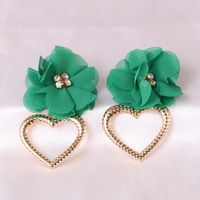 Fashion Exaggerated Heart-shaped Alloy Brand Women's Flower Earrings main image 3