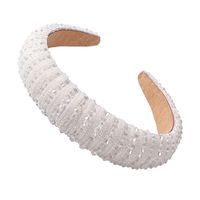 Fashion Handmade Beaded Headband Women's Big Thick Sponge Wide Brim Hot-saling Headband main image 3