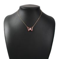 Fashion Butterfly Multicolor Glass Diamond Simple Trend Alloy Pendant Necklace Wholesale main image 3